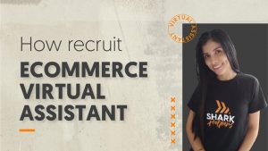 Blog banner with a young Colombian ecommerce virtual assistant from Shark Helpers